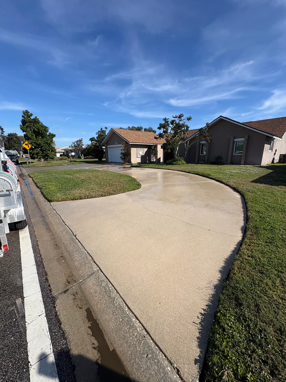 Clean concrete driveway 